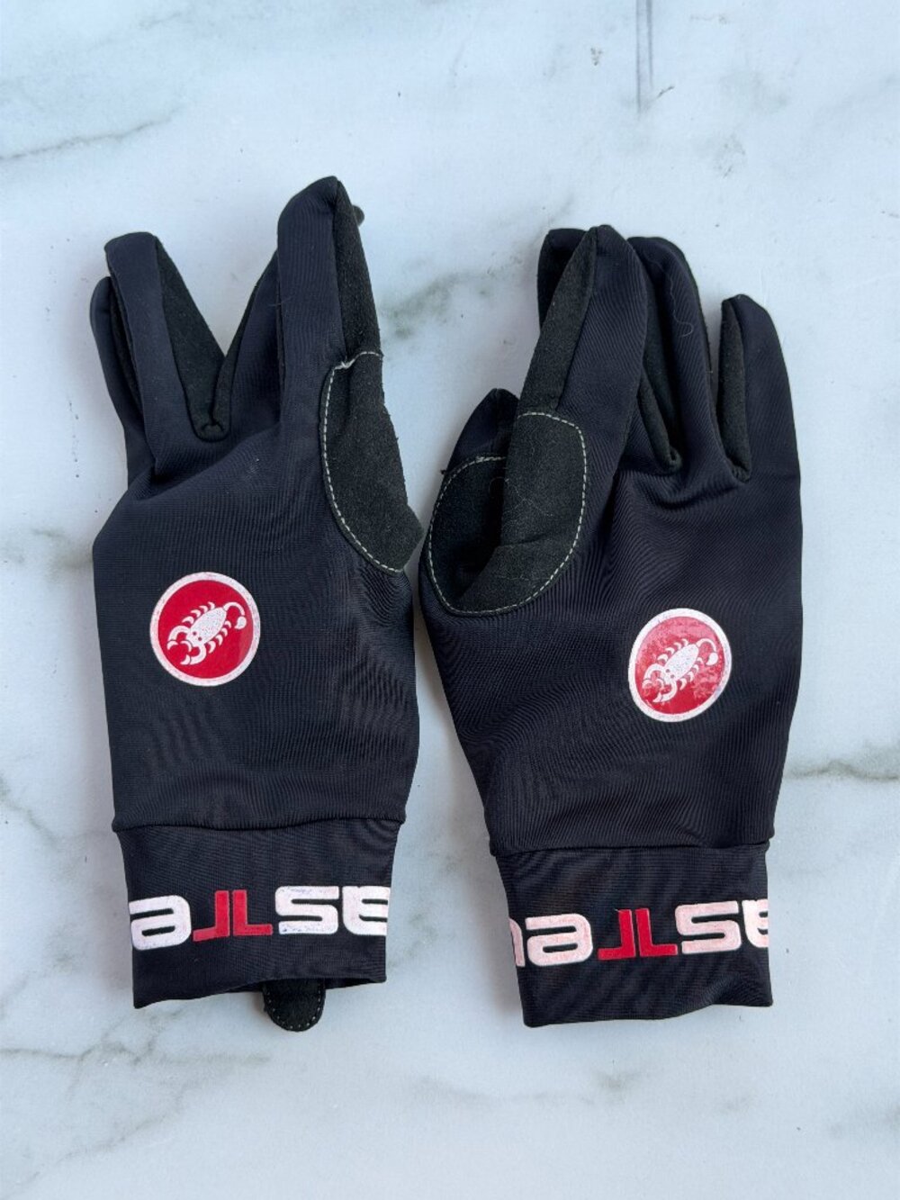 Castelli Full Finger Cycling Gloves Black Red Size XS Bike
